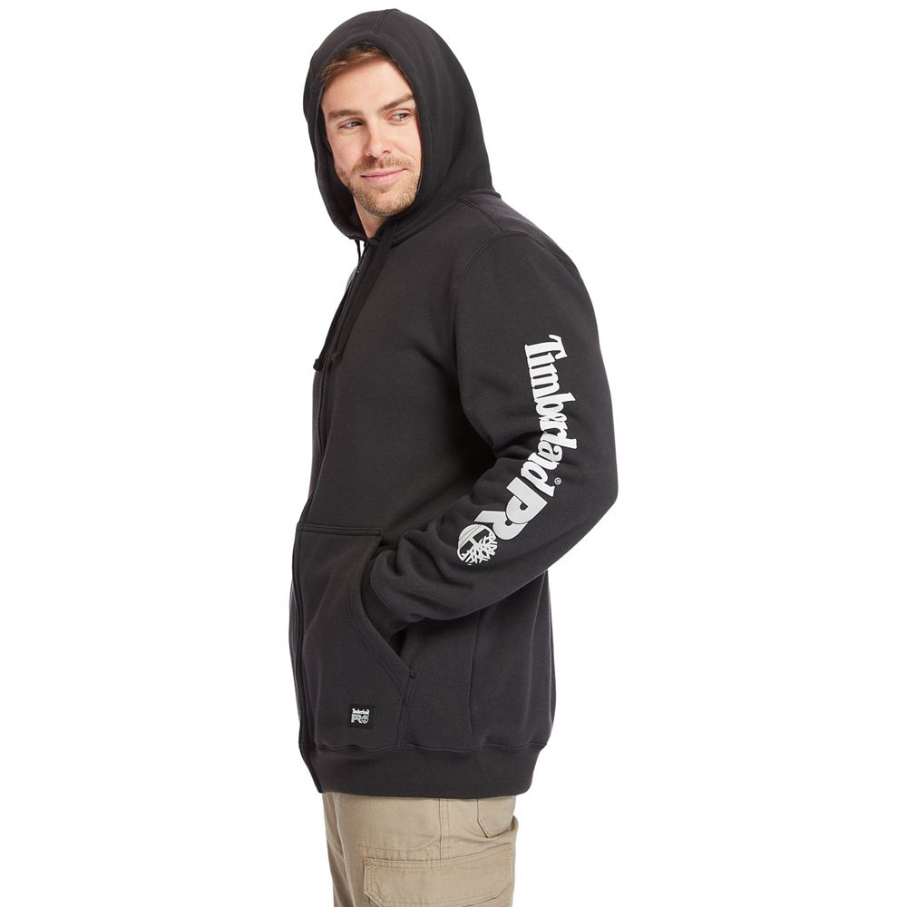 Timberland Φουτερ Ανδρικα Μαυρα - Pro® Big & Tall Hood Honcho Full-Zip Hoodie - Greece 6243570-PM